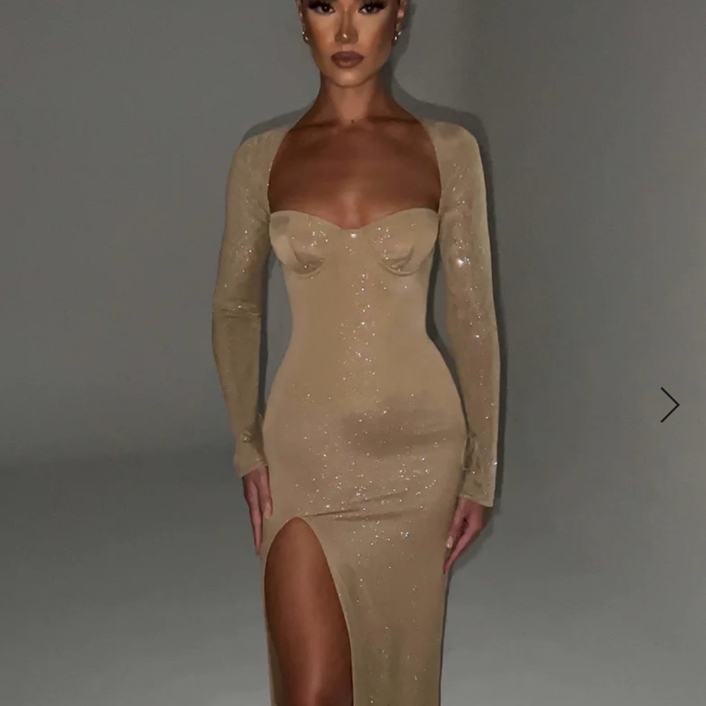 Nadia Maxi Dress Gold Sparkle
